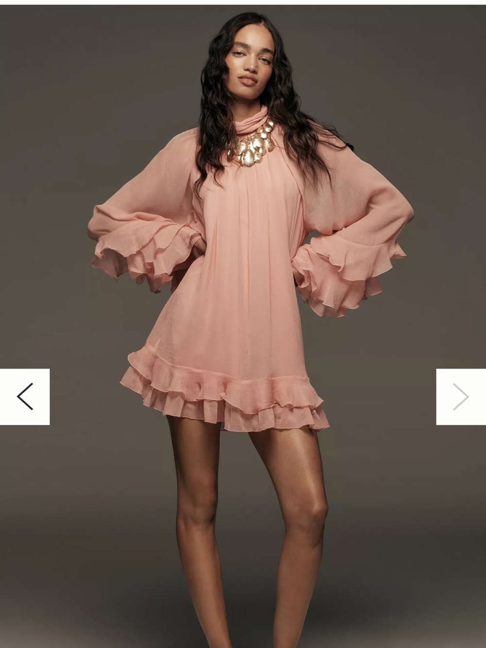 Anthropologie Let Me Be Pink Ruffle Mini Dress